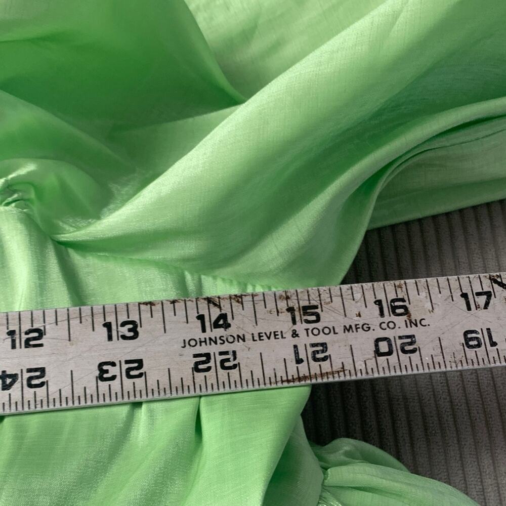 Selkie size medium Chic avocado Lime green Puff Sleeve Mini Dress cocktail party - Picture 7 of 11